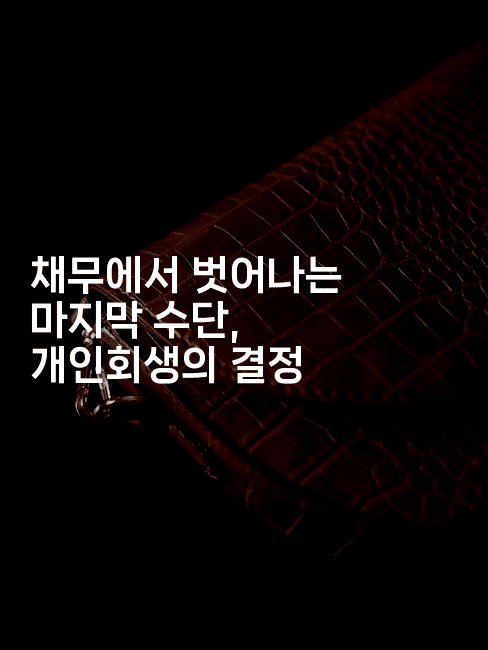 채무에서 벗어나는 마지막 수단, 개인회생의 결정-메디오