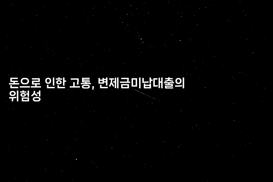 돈으로 인한 고통, 변제금미납대출의 위험성-메디오